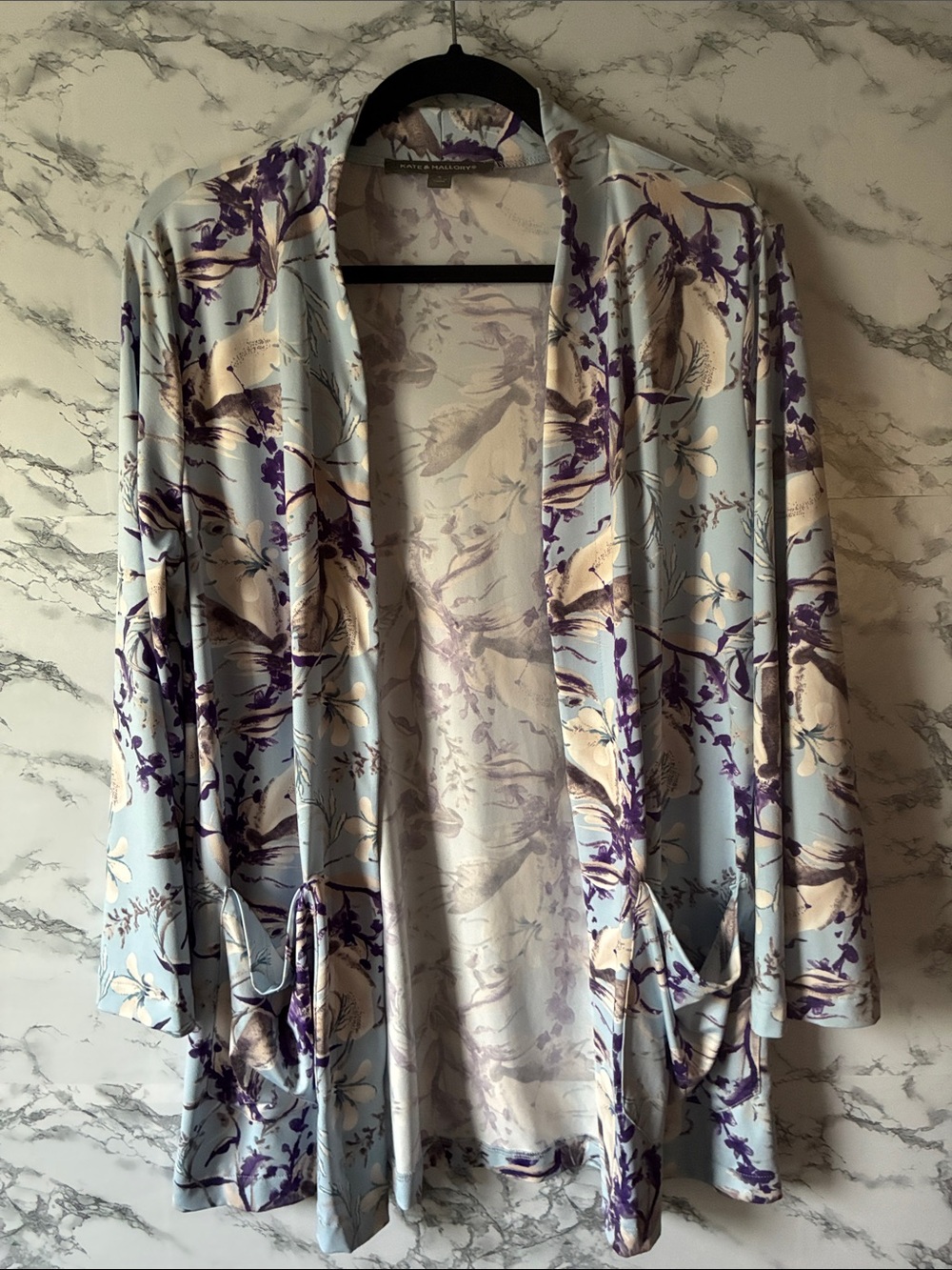 Kate&Mallory S Blue/Purple Print Duster